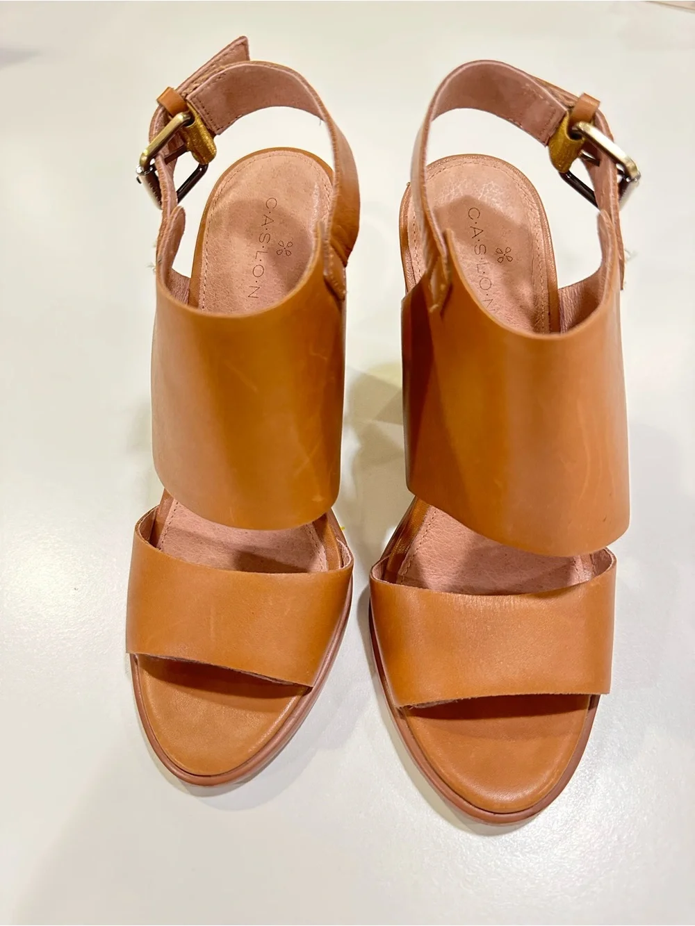 Caslon Tan  Leather Slingback Sandals - Tan Women’s Heels size 5